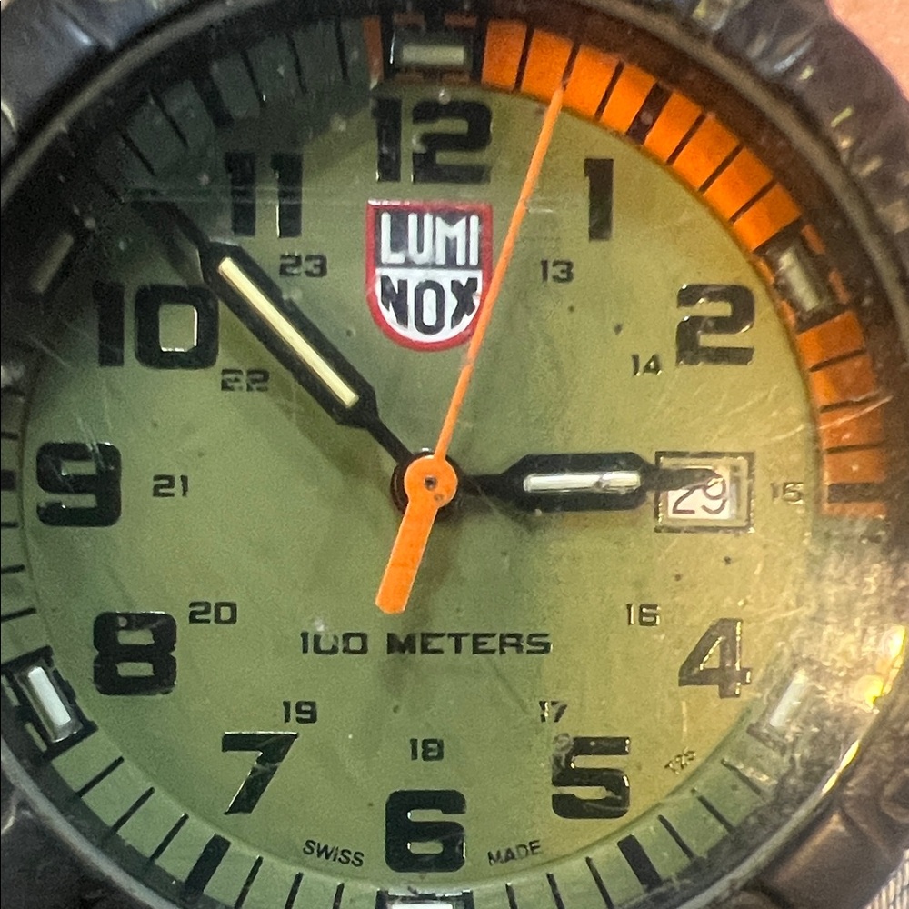 LUMINOX Black, Orange & Army Green Tactical Watch